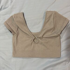 Aerie Taupe Ribbed Bodysuit